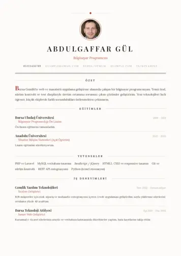 Bilgisayar Programcısı CV Örnekleri cv indir